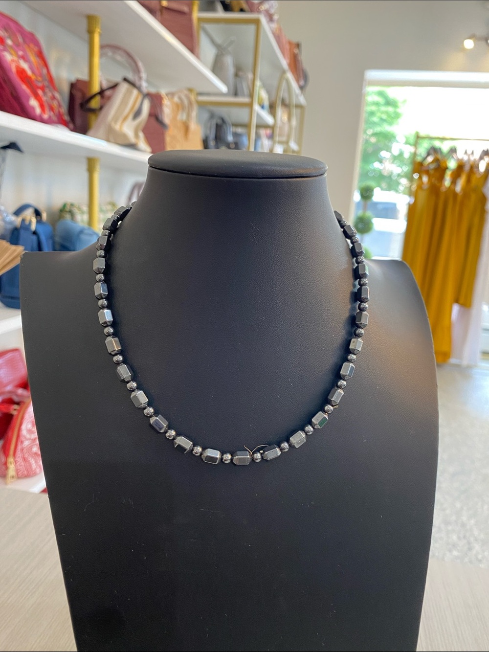 Hematite Beaded Necklace